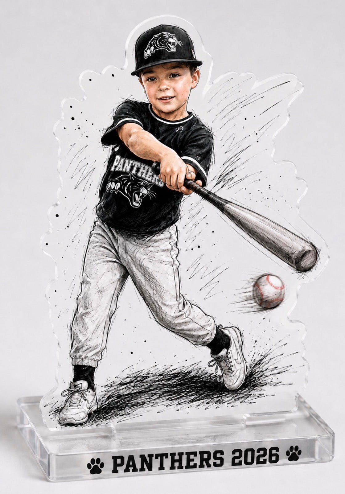 Custom Sports Acrylic Plaque | Personalized Kids Photo Keepsake | Baseball Football Soccer