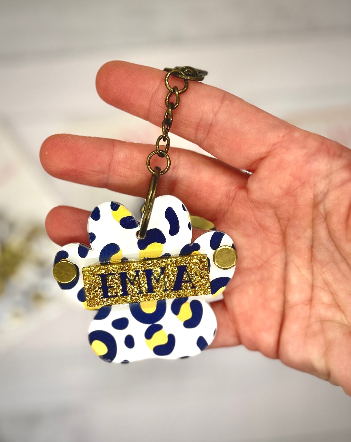 Triple layered Customizable Cheer Bag tag