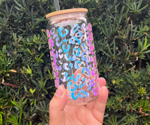 Leopard Glass Can