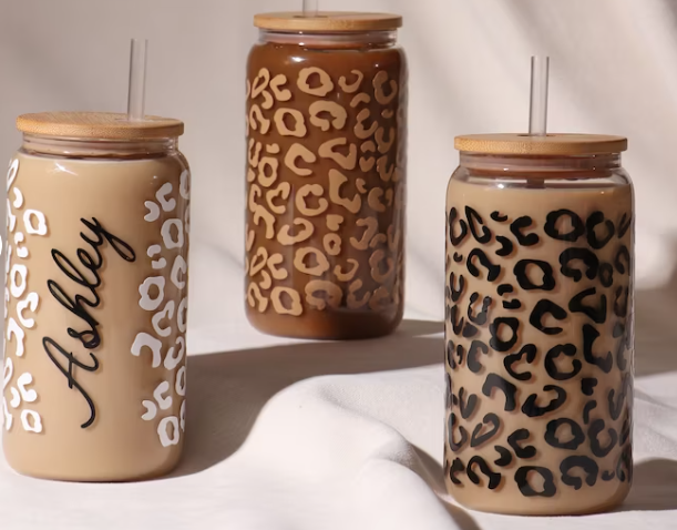 Leopard Glass Can
