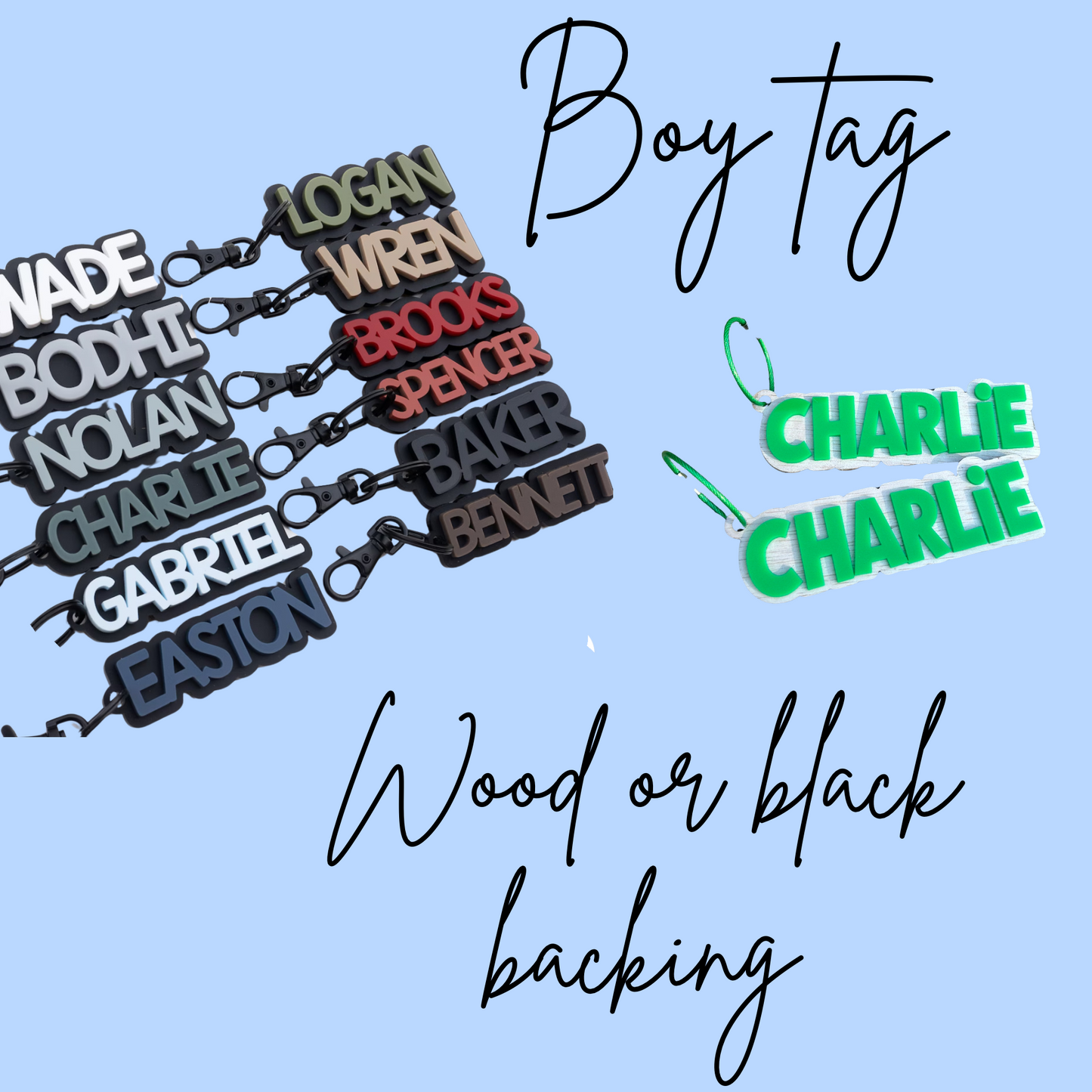 Boy bag tag