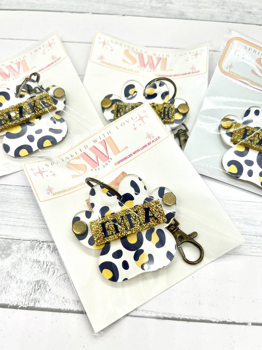 Triple layered Customizable Cheer Bag tag