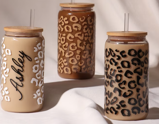Leopard Glass Can
