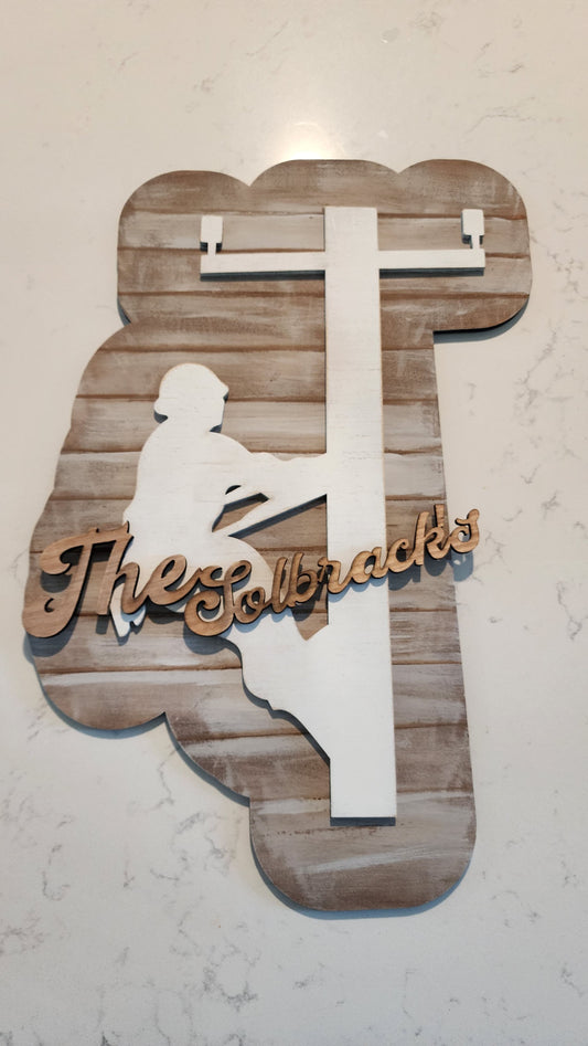 Custom Lineman Door hanger